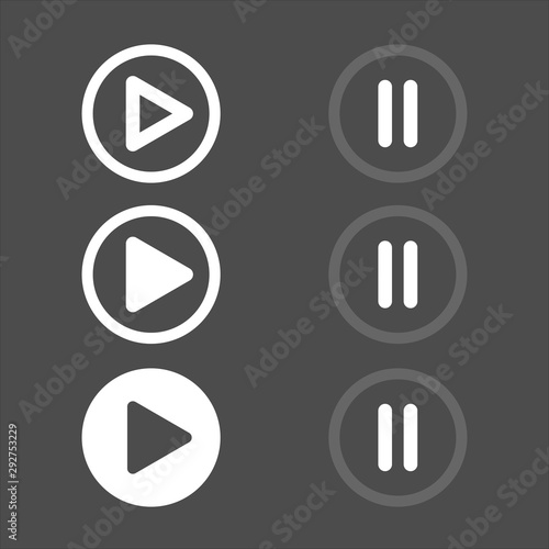 buttons play stop web vector