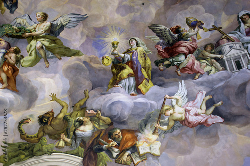 Fresco fragment on the dome of Karlskirche, Vienna