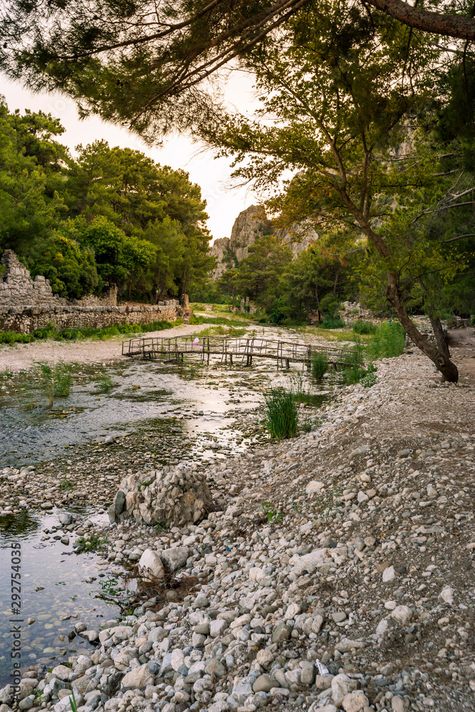 View on the ancient ruins of Lycian town of Olympos, Turkey. View on the ancient ruins of Lycian town of Olympos, Turkey.