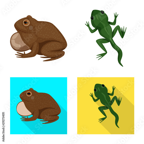 Fototapeta Naklejka Na Ścianę i Meble -  Vector design of wildlife and bog icon. Set of wildlife and reptile stock vector illustration.