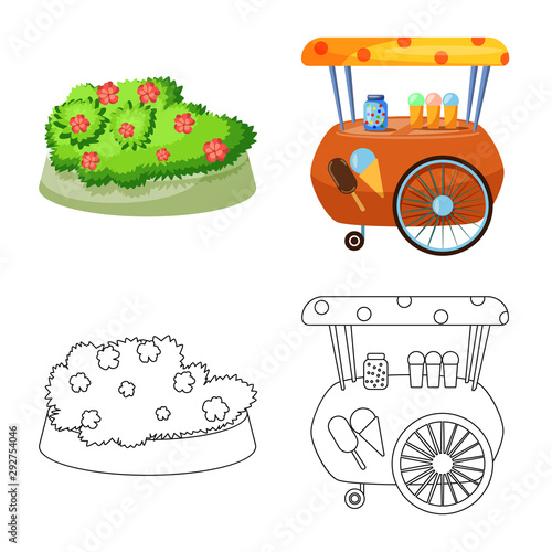 Vector design of urban and street logo. Collection of urban and relaxation stock symbol for web.