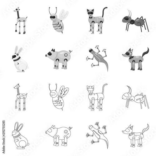 Vector illustration of toy and science icon. Set of toy and toy stock symbol for web.