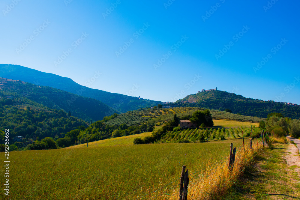 Fototapeta premium Panoramic view of the castle in Assisi one