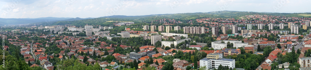 Panorama of the city of Miskolc in the north of Hungary