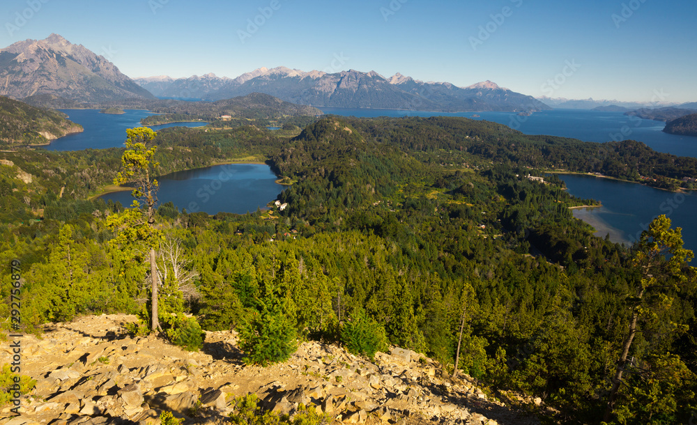 Naklejka premium Lago Nahuel Huapi and Cerro Campanario