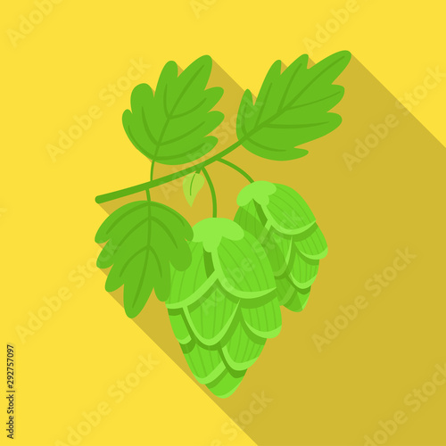 Isolated object of hop and flower sign. Set of hop and bud stock symbol for web.