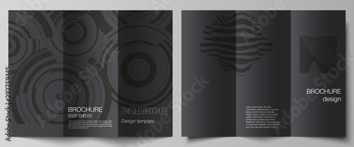 The minimal vector illustration layouts. Modern creative covers design templates for trifold brochure or flyer. Trendy geometric abstract background in minimalistic flat style with dynamic composition