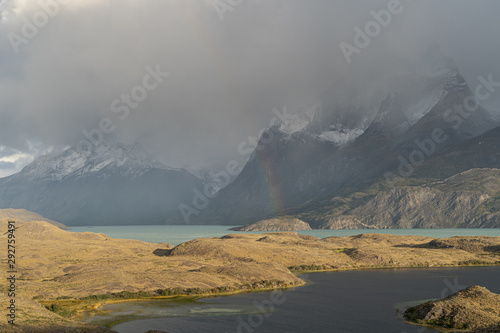 Rainbow over Torres del Paine National Park, Chile