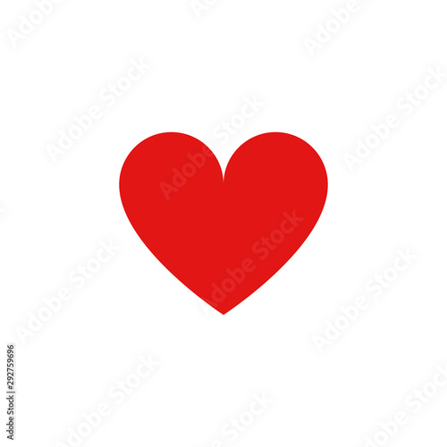 Heart vector icon. Perfect love and likes symbol and white background photo