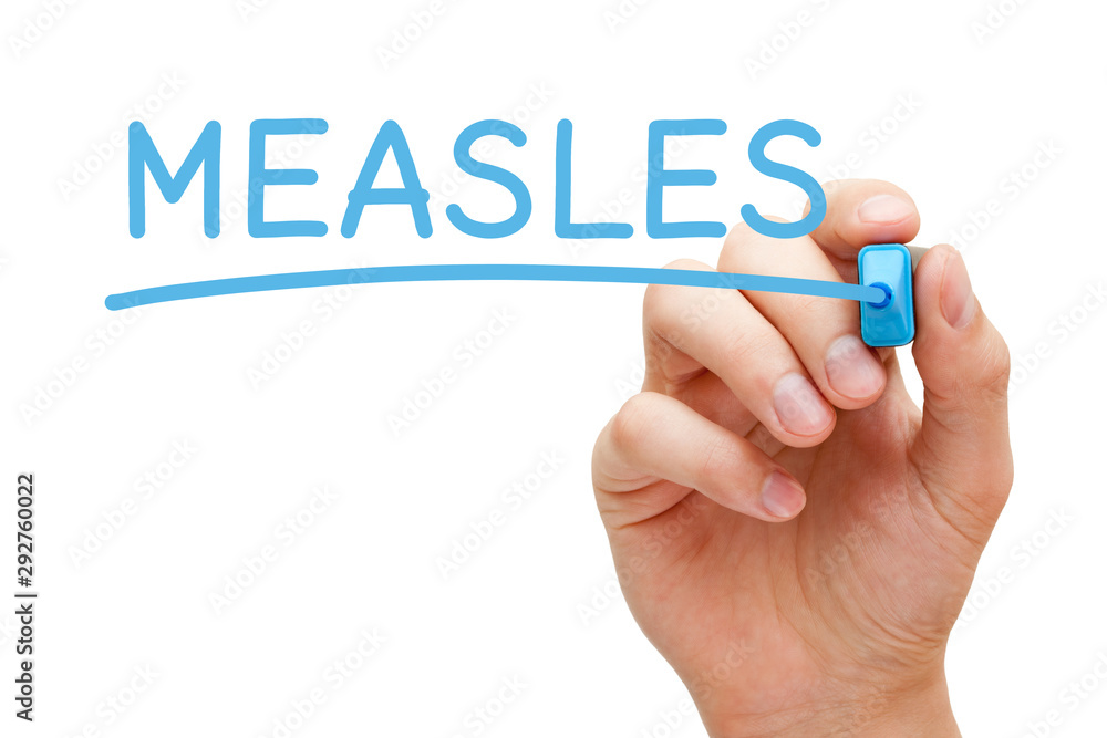 Word Measles Handwritten With Blue Marker Word Measles Handwritten With Blue Marker