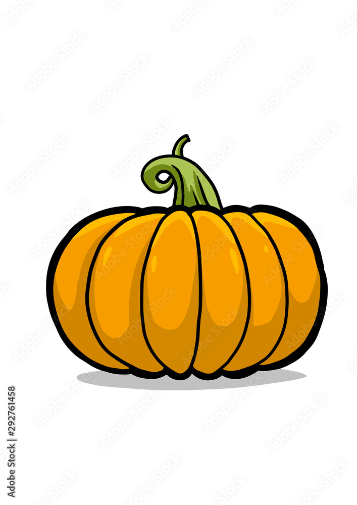 Obraz premium Pumpkin. Doodle. Vector illustration isolated on white background