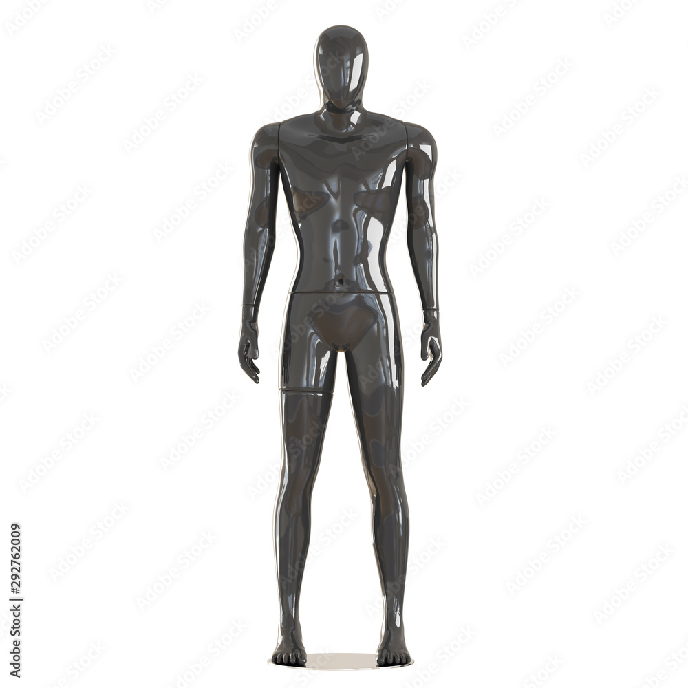 Black male sports mannequin on an isolated white background. 3D rendering Black male sports mannequin on an isolated white background. 3D rendering