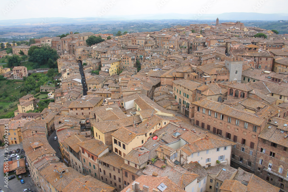 The historic and medieval center of Siena, Tuscany, Italy