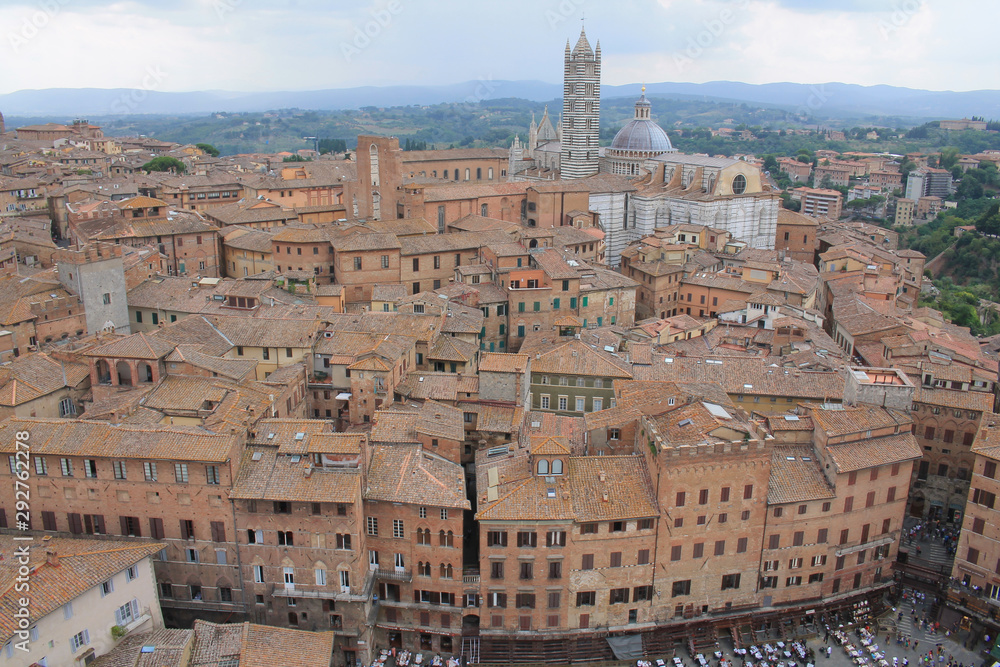 The historic and medieval center of Siena, Tuscany, Italy