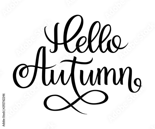 hand drawn lettering hello autumn