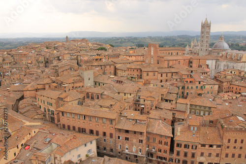 The historic and medieval center of Siena, Tuscany, Italy photo