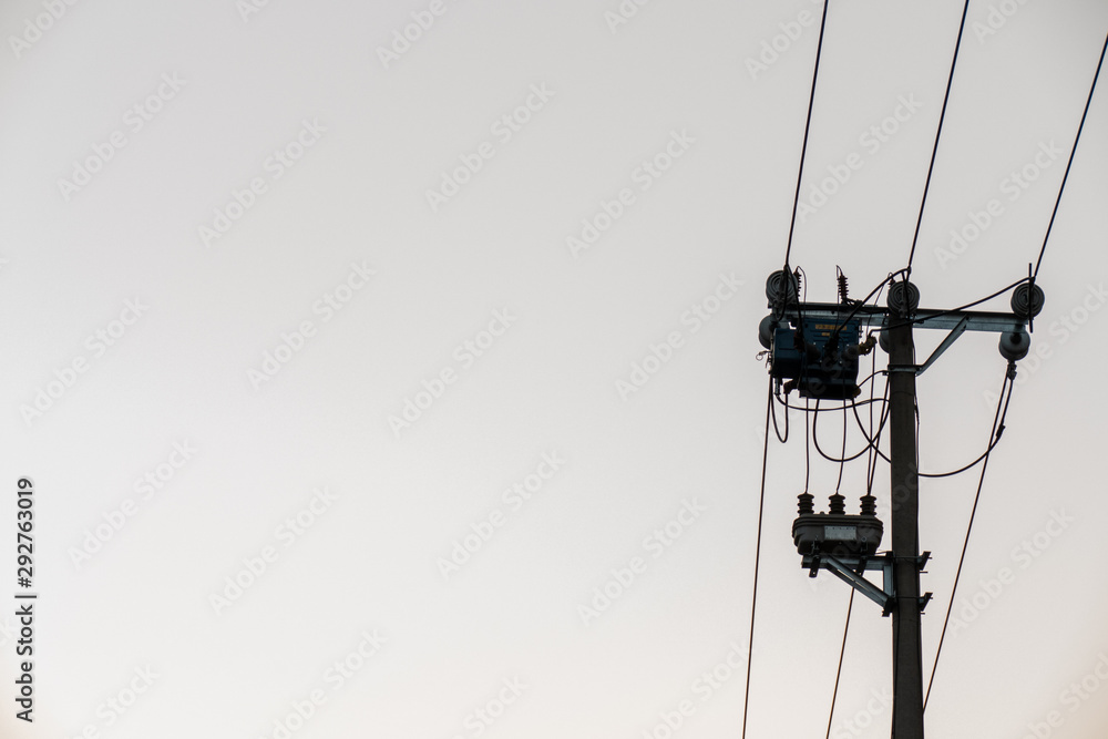 electric pole with wires and wires electric pole with wires and wires