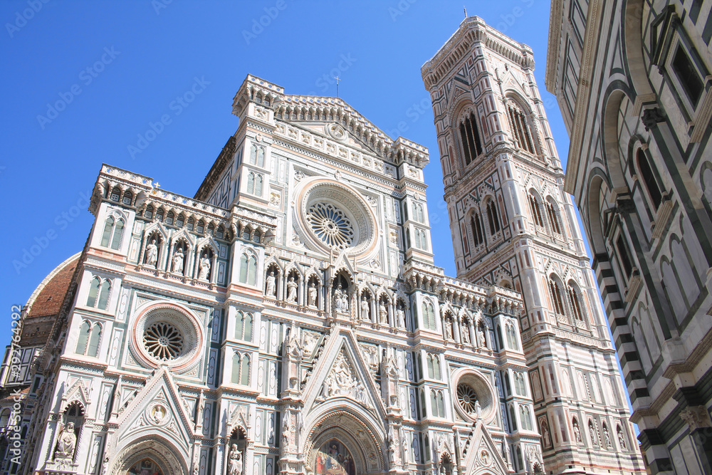 The amazing cathedral di Santa Maria del Fiore in piazza del duomo in Florence, city in central Italy and birthplace of the Renaissance, it is the capital city of the Tuscany region, Italy