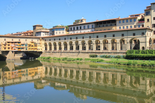 The Ponte Vecchio which spans the Arno river in Florence  city in central Italy and birthplace of the Renaissance  it is the capital city of the Tuscany region  Italy