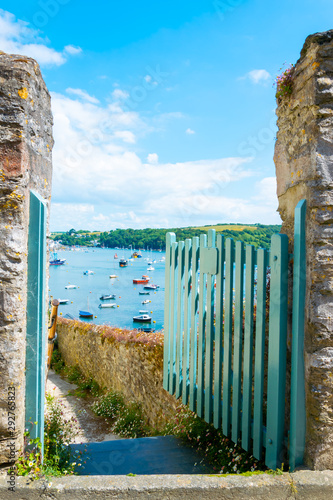 Gate to beautiful Fowey Estuary on a bright summer's day in South Cornwall, UK photo