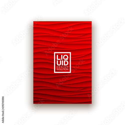 Minimal fluid covers design wall panel. Halftone colorful realistic 3d relief wave design. Future liquid modern interior gypsum stucco relievo patterns. Eps10 vector background set.