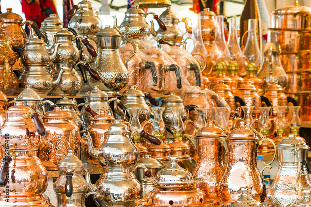 Copper food containers sold in market