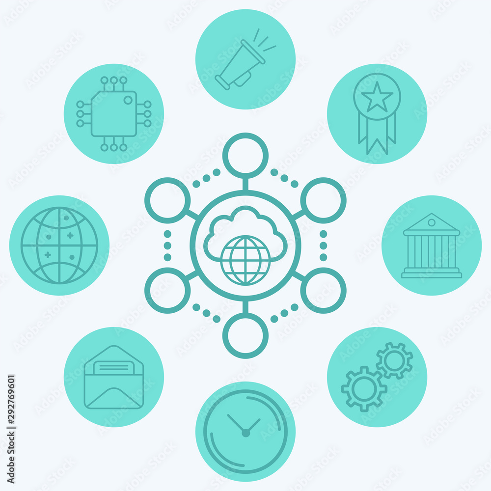 Cloud network vector icon sign symbol Cloud network vector icon sign symbol