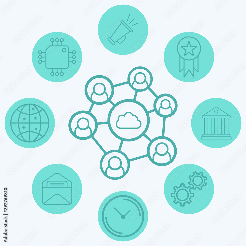 Cloud network vector icon sign symbol Cloud network vector icon sign symbol