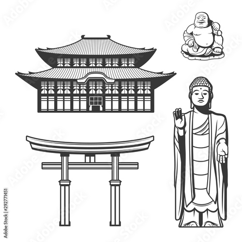 Japanese religion and Japan traditions, icons