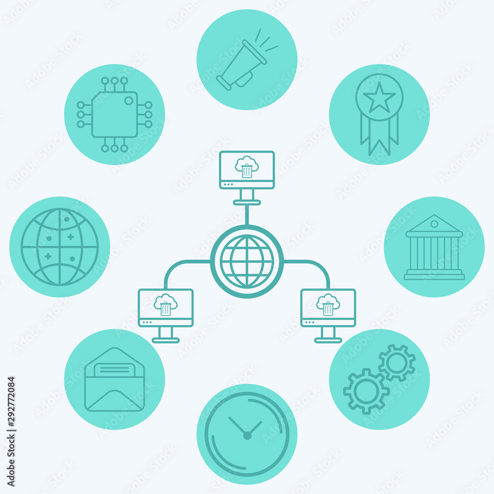 Computer network vector icon sign symbol Computer network vector icon sign symbol