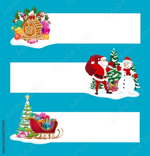 Christmas gifts  Santa and snowman banners