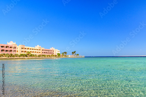 Panoramic view on a Red sea. Summer vacation