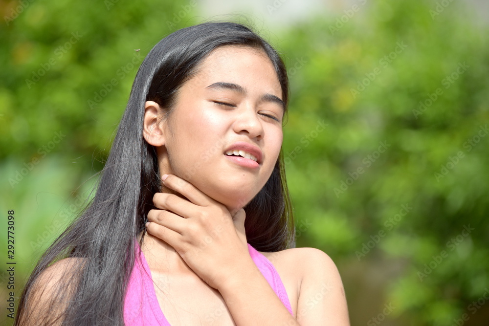 An A Youthful Filipina Female Choking
