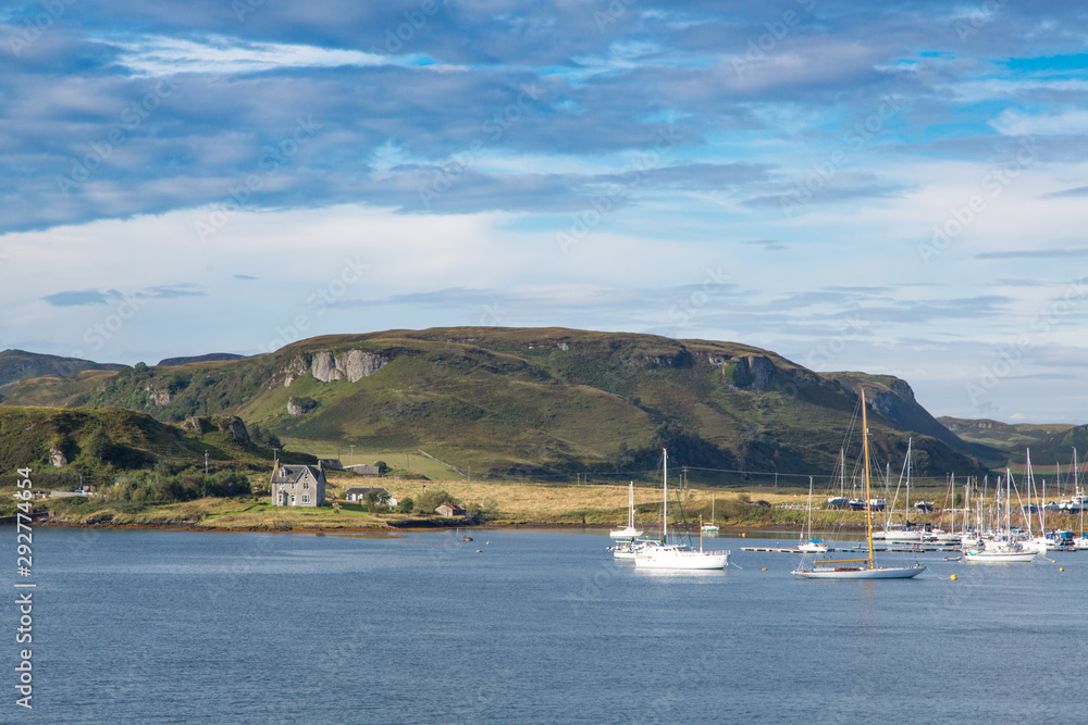 Sailboats in the Harbor of Oban, Scotland