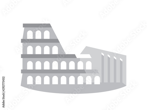 The Colosseum (Coliseum), also known as The Flavian Amphitheater, Rome, Italy. Stylized drawing. photo