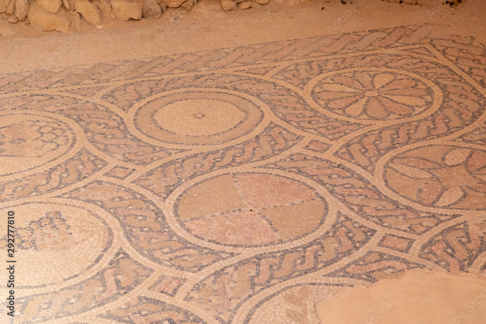 Remains of Ornate Mosaic Floor, Masada National Park, Israel