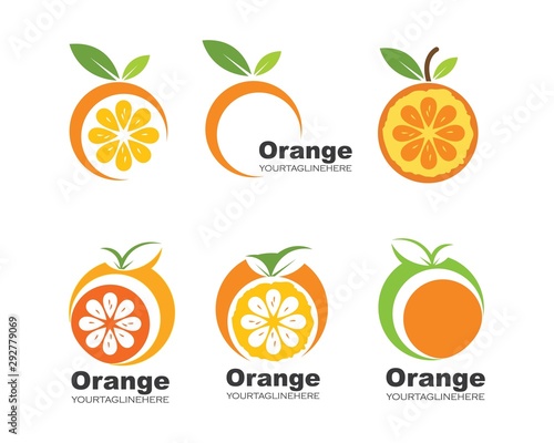orange fruit icon vector logo illustration