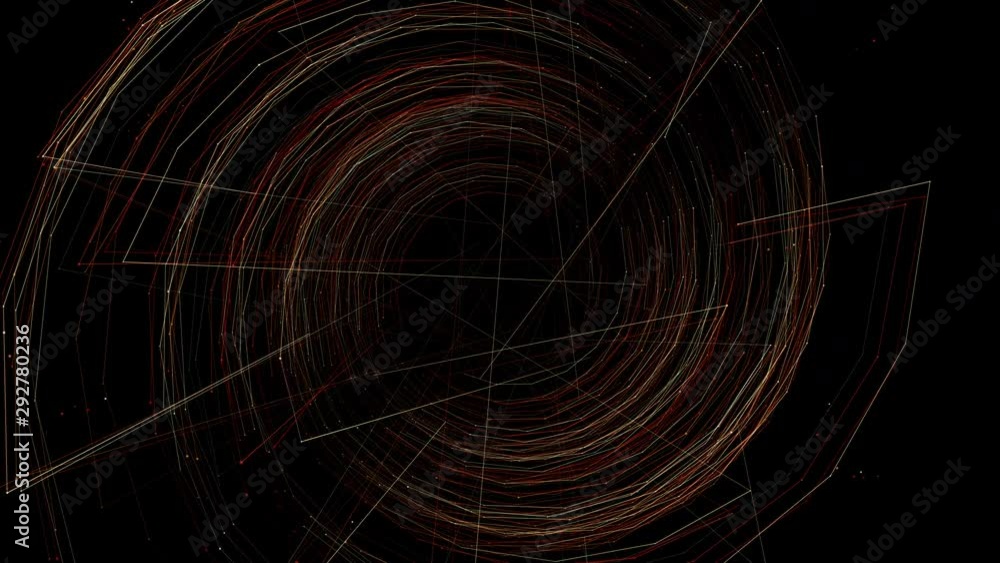 Seamless abstract geometric design flickers and revolves on black background Seamless abstract geometric design flickers and revolves on black background