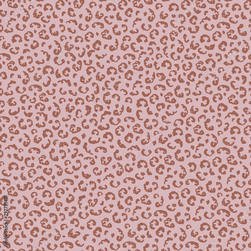 Ditsy animal skin texture seamless pattern. Tossed hand drawn background. Pink brown spice color muted tones. All over print for fall autumn textile. Retro vintage vector repeat eps10