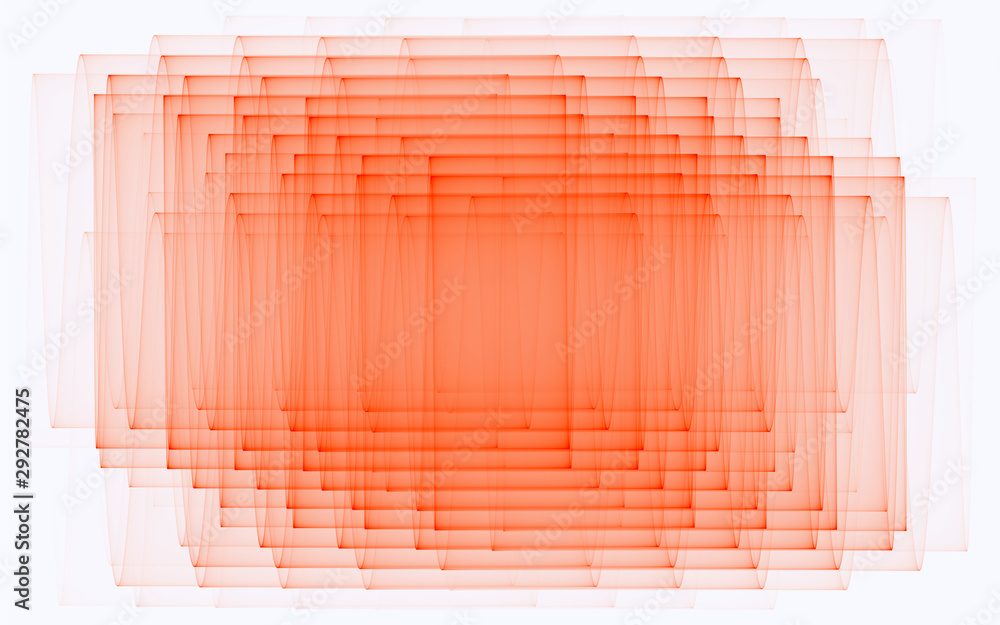 Fototapeta premium Orange cubic pipes squash pattern vector graphics