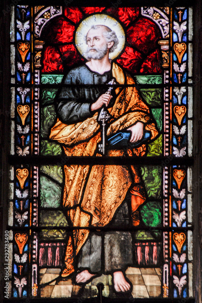 Fototapeta premium Saint Peter stain glass