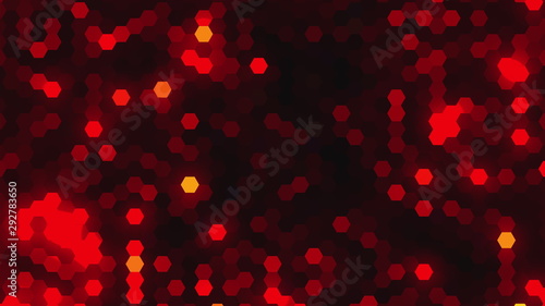 Hexagon lights - imitation of shiny sparkles, 3d rendering background, computer generated