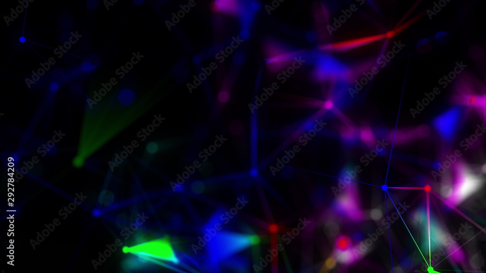 Obraz premium Abstract Polygonal Space Background with Connecting Dots and Lines. 3d rendering