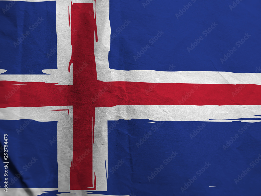 Fototapeta premium Grunge ICELAND flag