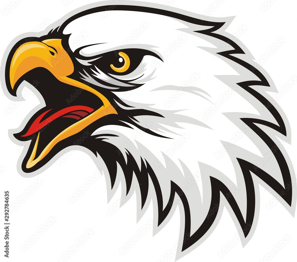 Eagle head logo for tshirt, Hawk mascot Sport wear typography emblem
