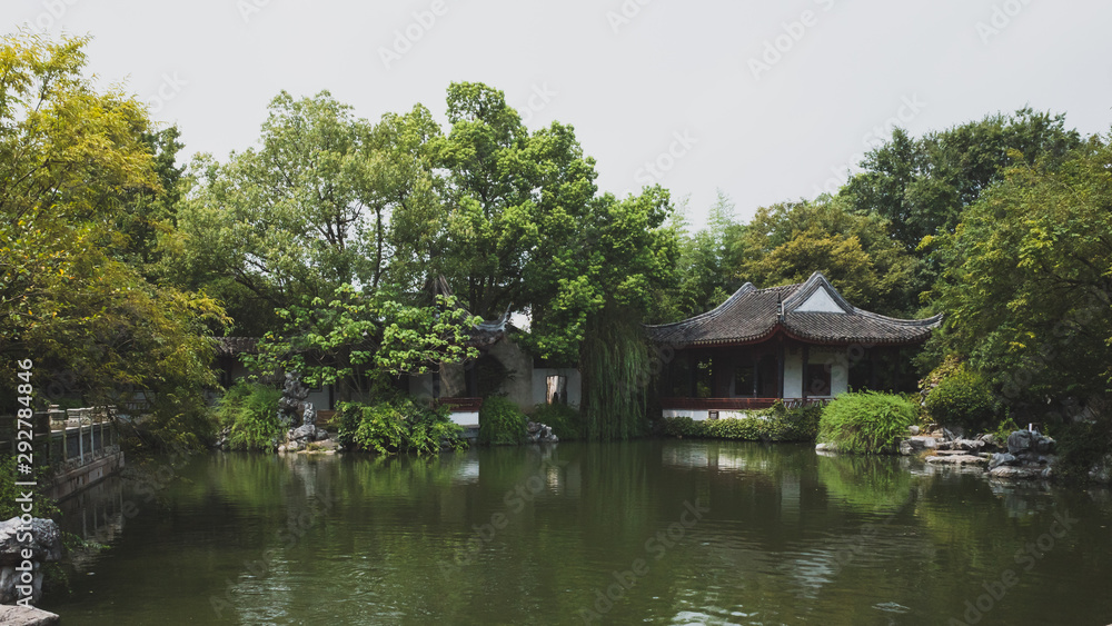 Traditional Chinese garden in old town Tongli, Jiangsu, China
