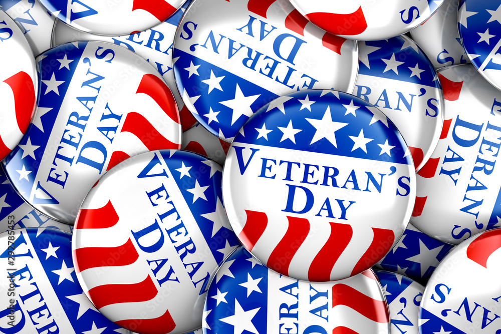 Obraz premium Veteran's day button background