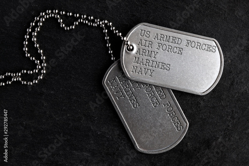 Old military dog tags photo