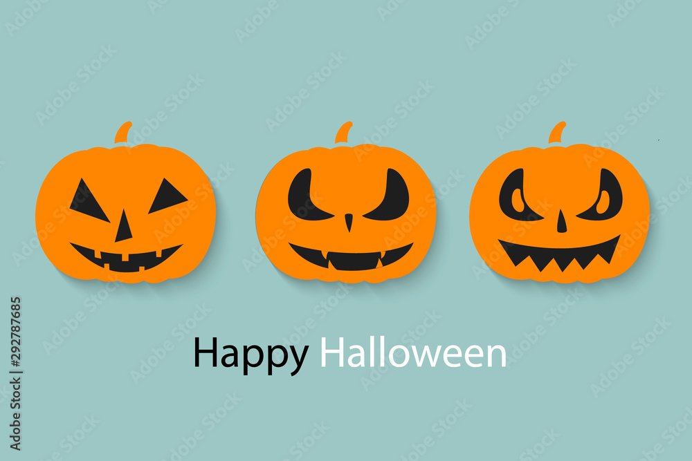 Set of halloween pumpkins, funny faces. Autumn holidays. Vector illustration EPS10. Set of halloween pumpkins, funny faces. Autumn holidays. Vector illustration EPS10.
