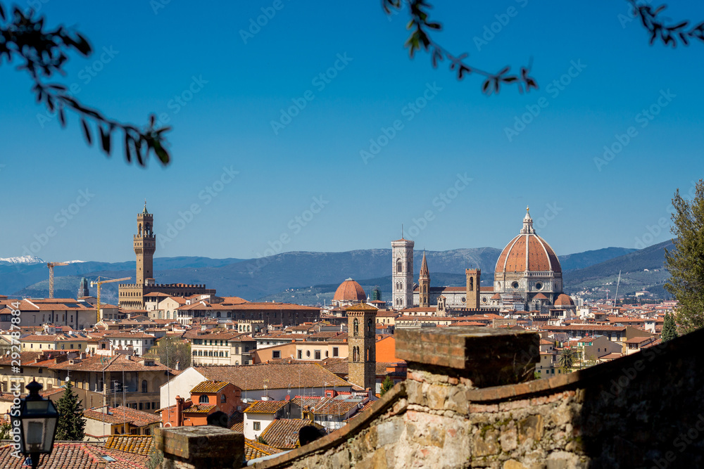 Florence Dome, Italy. Seen from roses garden	